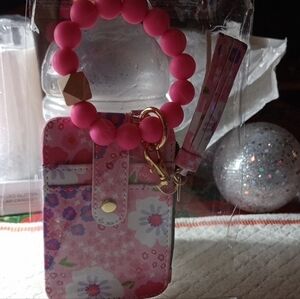 Floral Pink Key & Card Holder